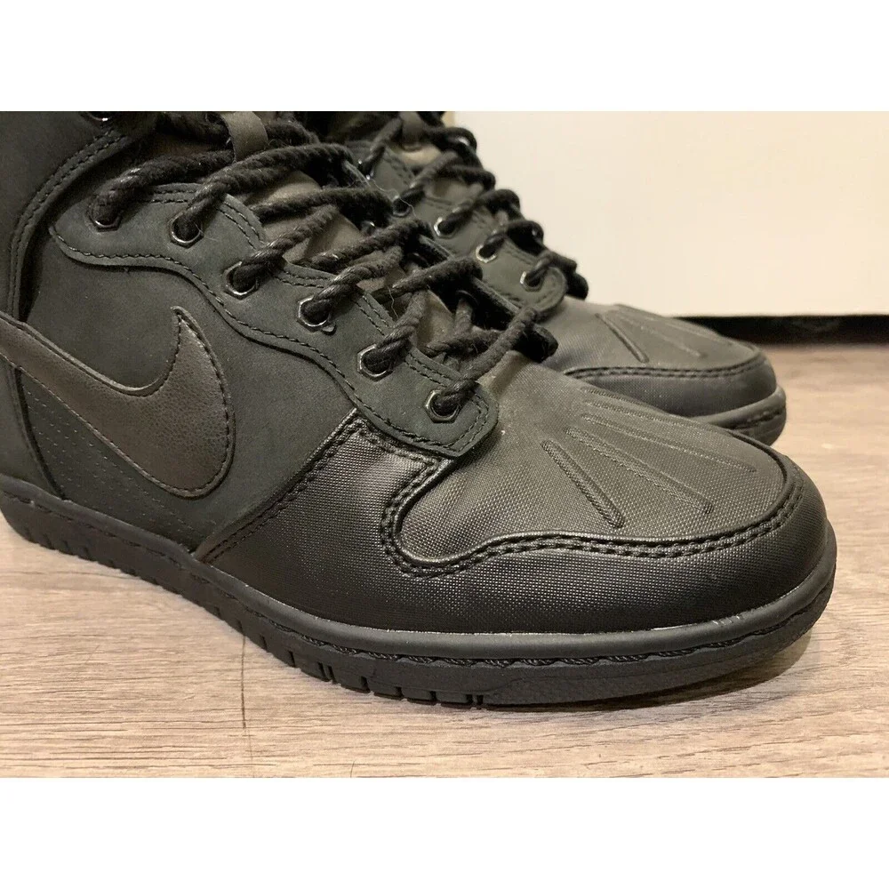 Nike Dunk Sky Hi Heel Gray Black Suede Wedge‎ Boot 616715-001 Women Size 8